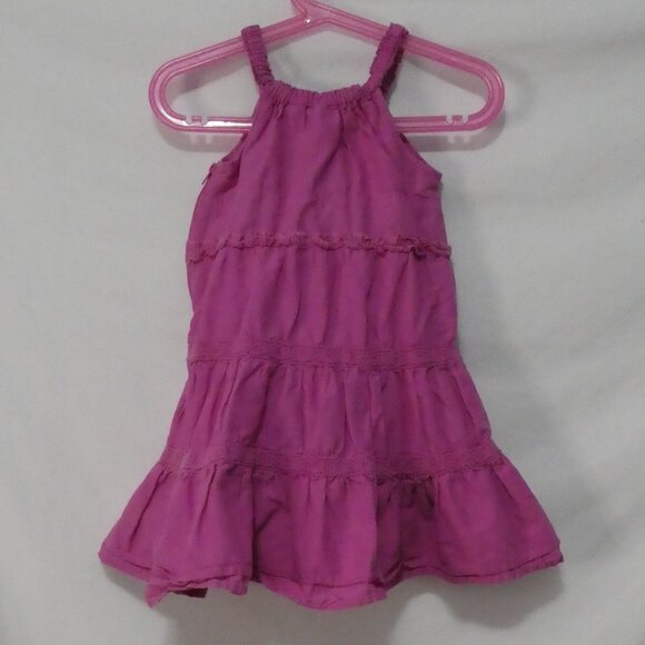CHILDREN'S PLACE 3T Toddler Girls Charming Pink Tiered Halter Dress - Picture 2 of 16